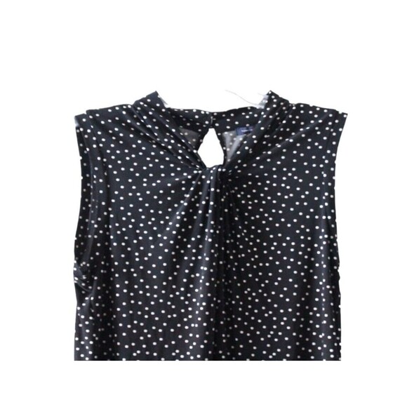 Tommy Hilfiger Women's Size L Black With White Polka Dots Keyhole Nekline NWT - Picture 2 of 5